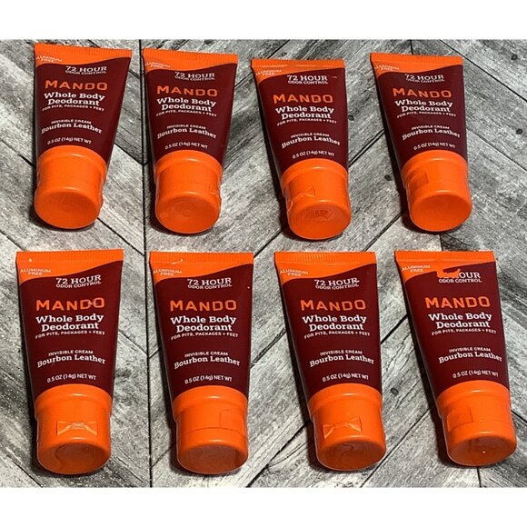 8 Mando Whole Body Deodorant Bourbon Leather 72 Hour Odor Control 0.5oz Mini - Picture 4 of 4